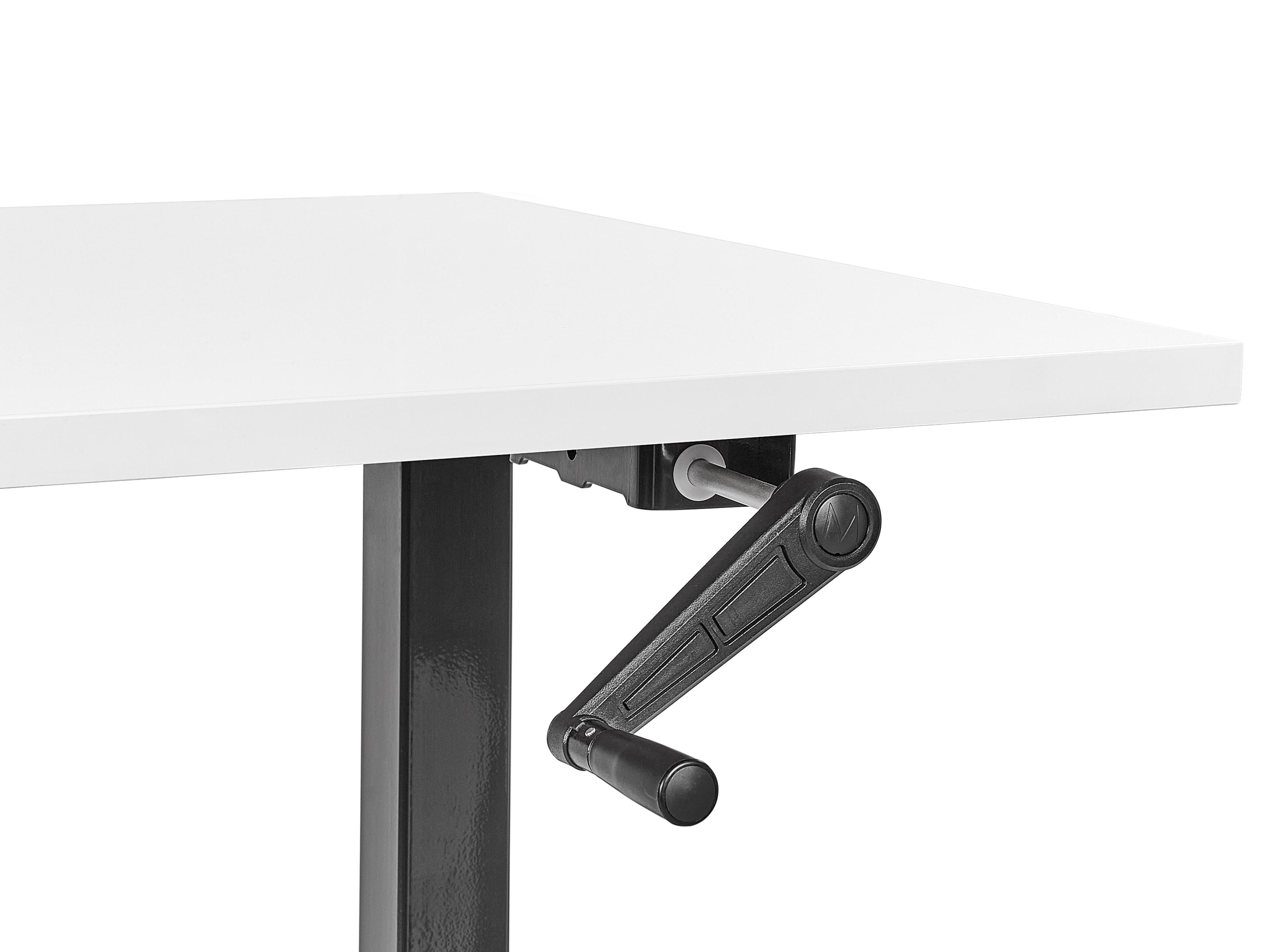Handmatig verstelbaar sta-bureau DESTINES Wit/zwart 160 cm 72 cm