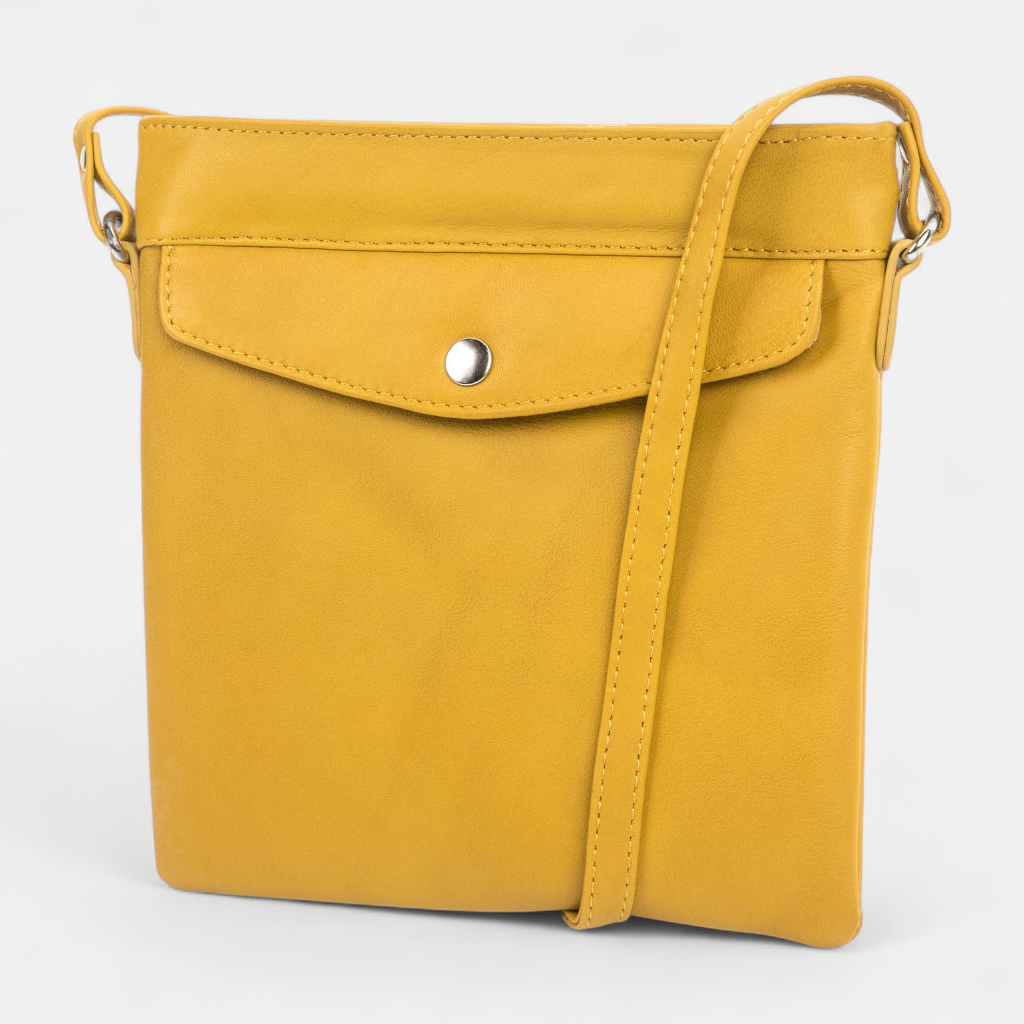 Sac bandoulière en cuir jaune