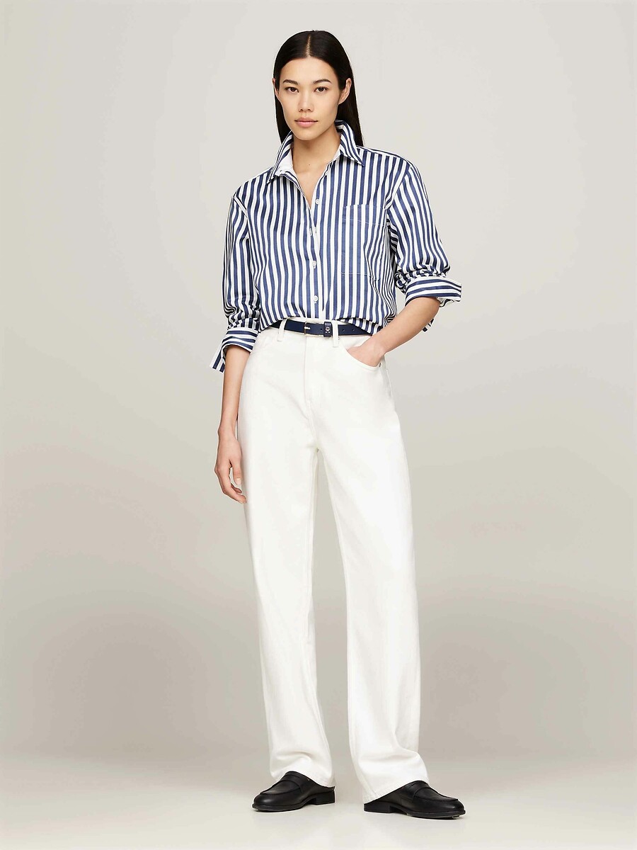 TOMMY HILFIGER<br>Calça jeans reta de cintura alta