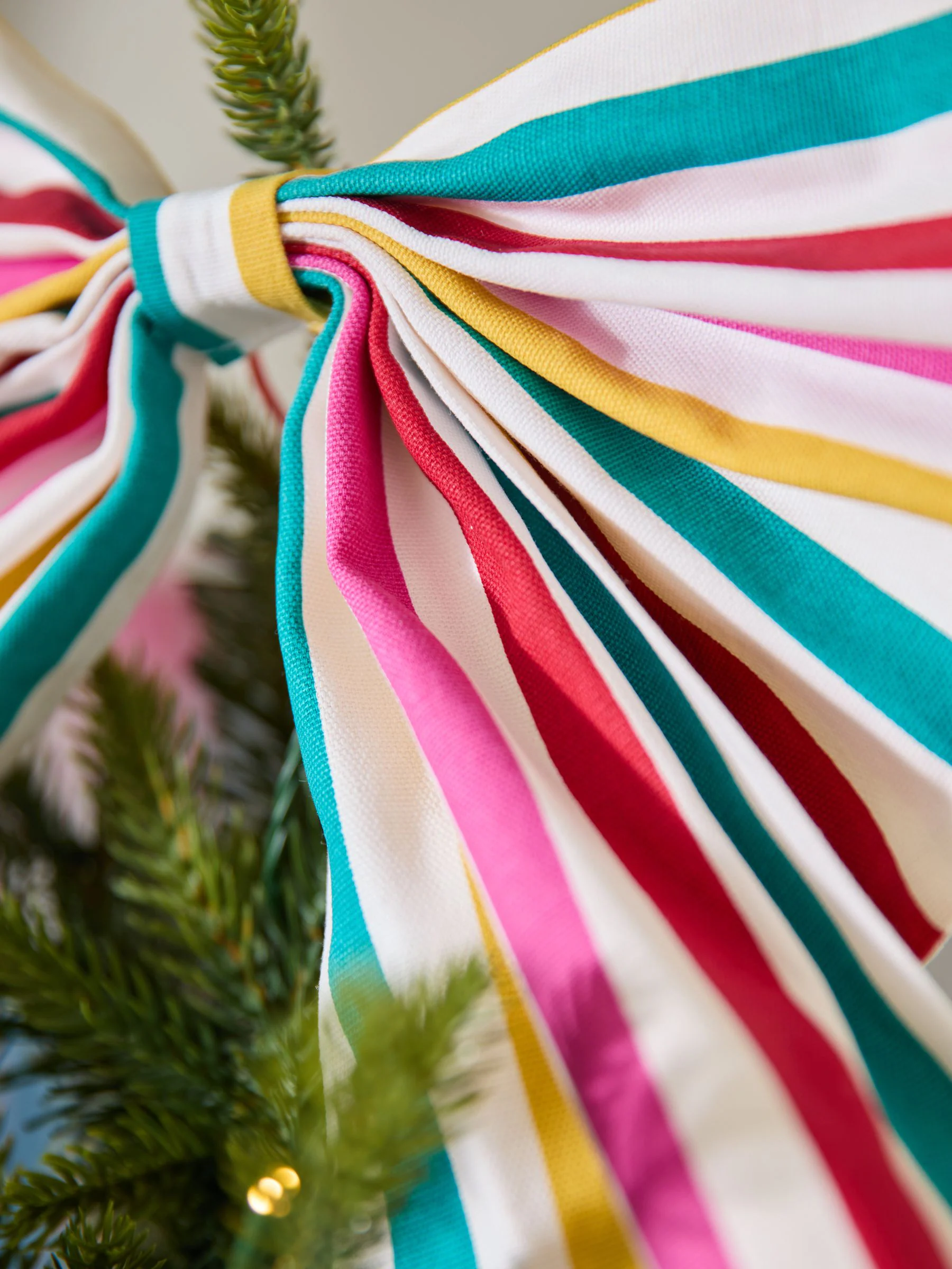 Gestreepte Strik Kerstmis Topper