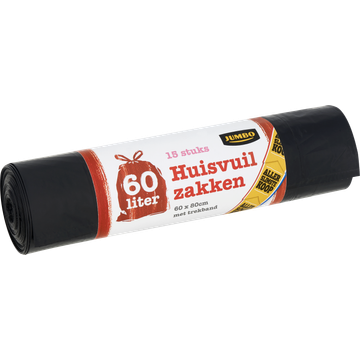 Jumbo Vuilniszakken 60L 15 Stuks
