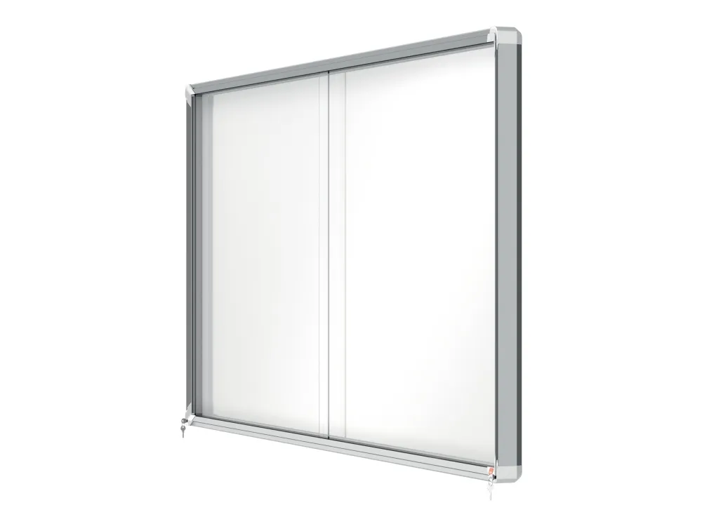 Nobo Premium Plus magnetisk låsbart opslagsskab med skydelåge 27xA4 Hvid