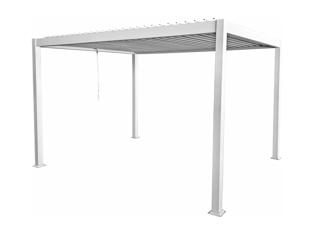Pergola bioclimatique autoportante en aluminium avec lames orientables - 12 m² - blanche- AMALFI