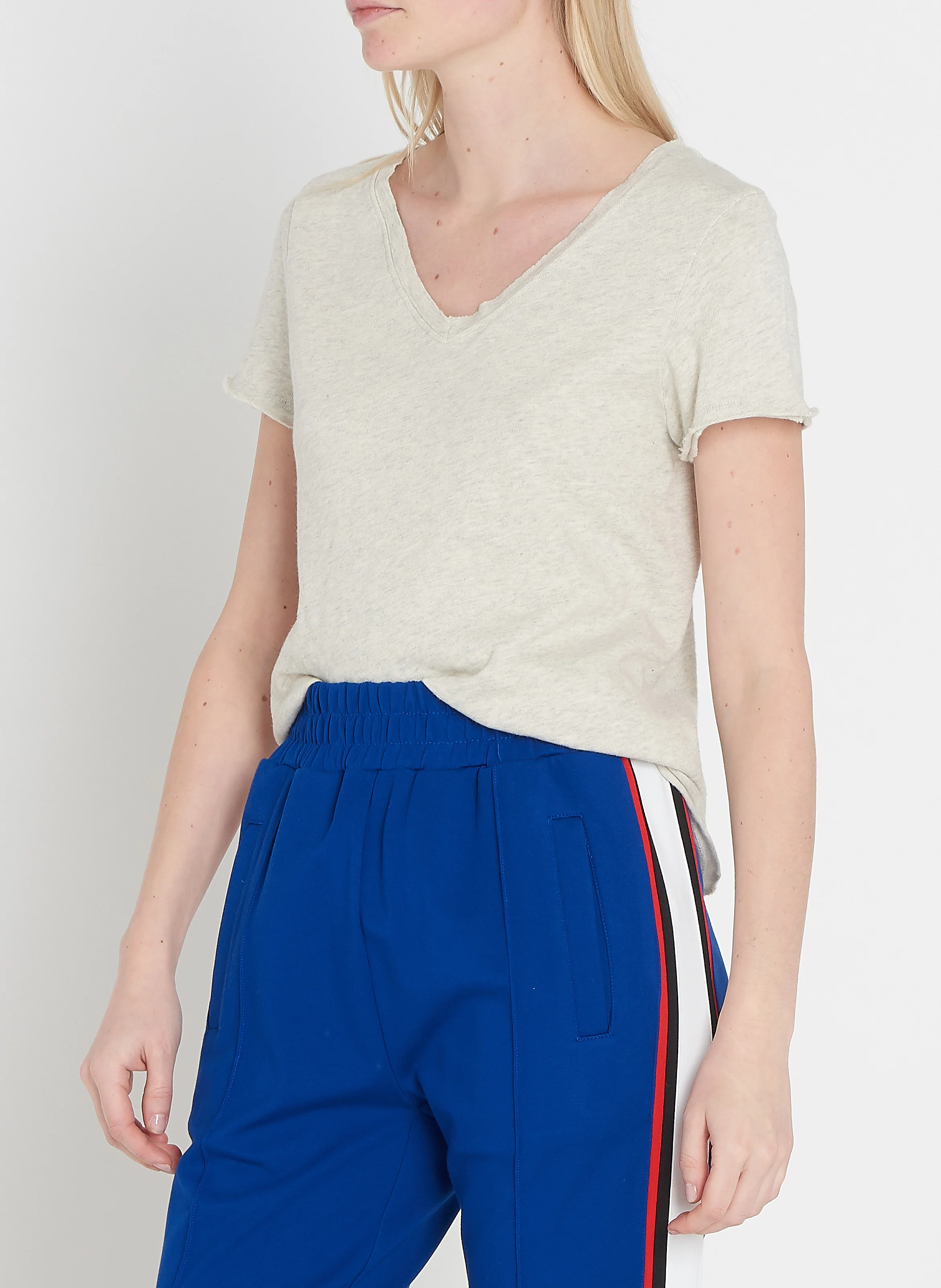 SONOMA - Tee-shirt col V en coton | Gris