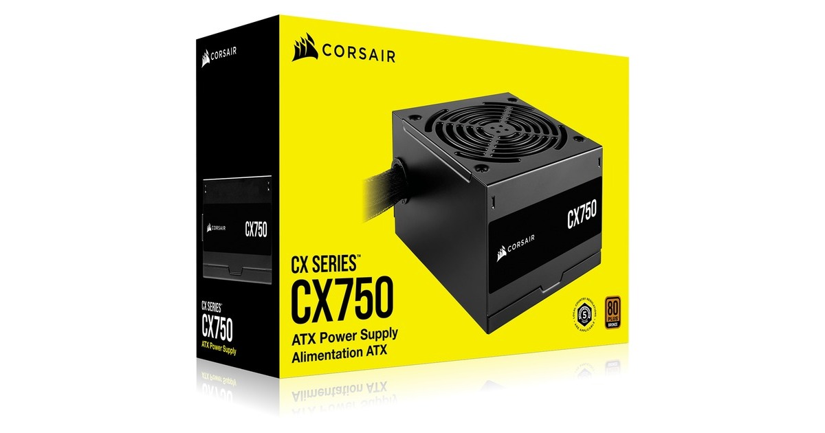 CorsairCX750 750 watt voeding   (Zwart, 3x PCIe)