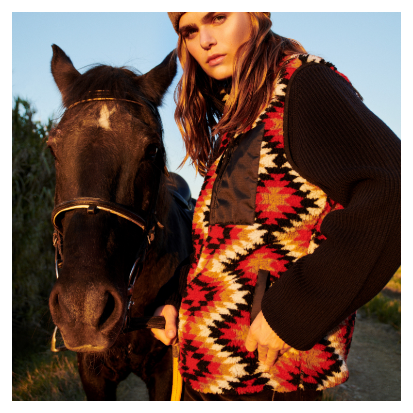 PARSONSWAY VEST RED BLACK WHITE-Gilet chaud à motifs unisexe
