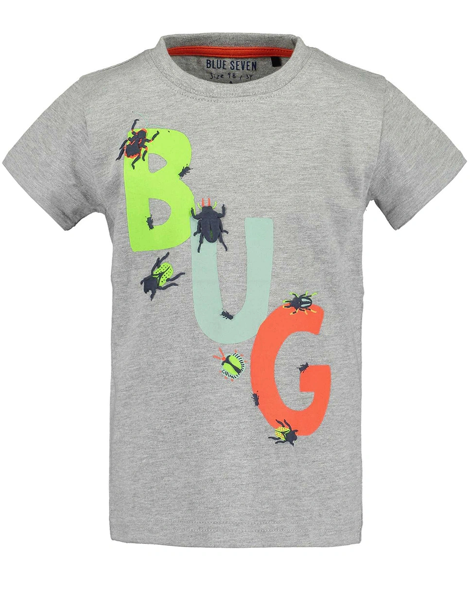 T-Shirt BUG - LETTER in nebel meliert