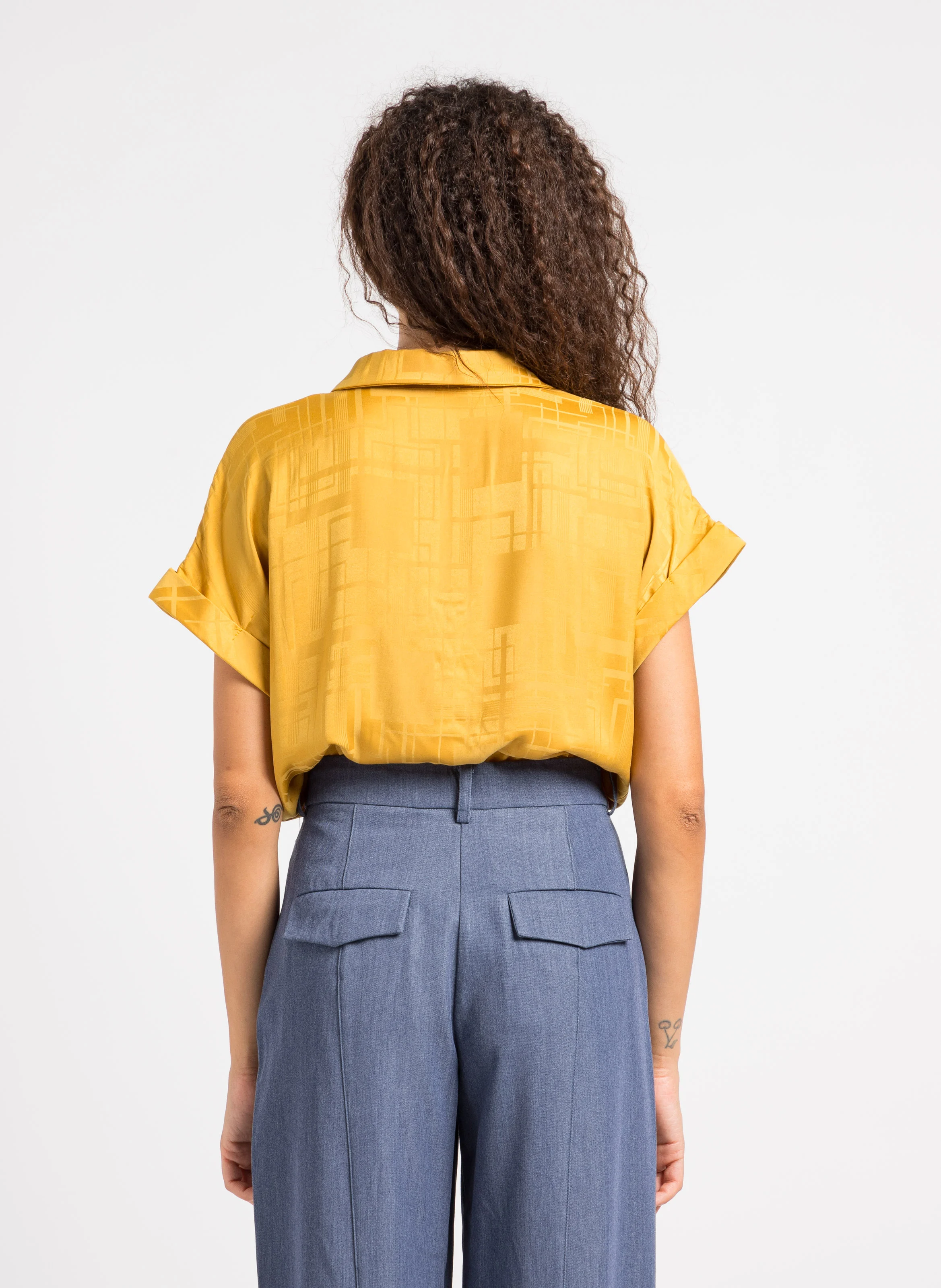 MIEL - Chemise col classique droite | Jaune