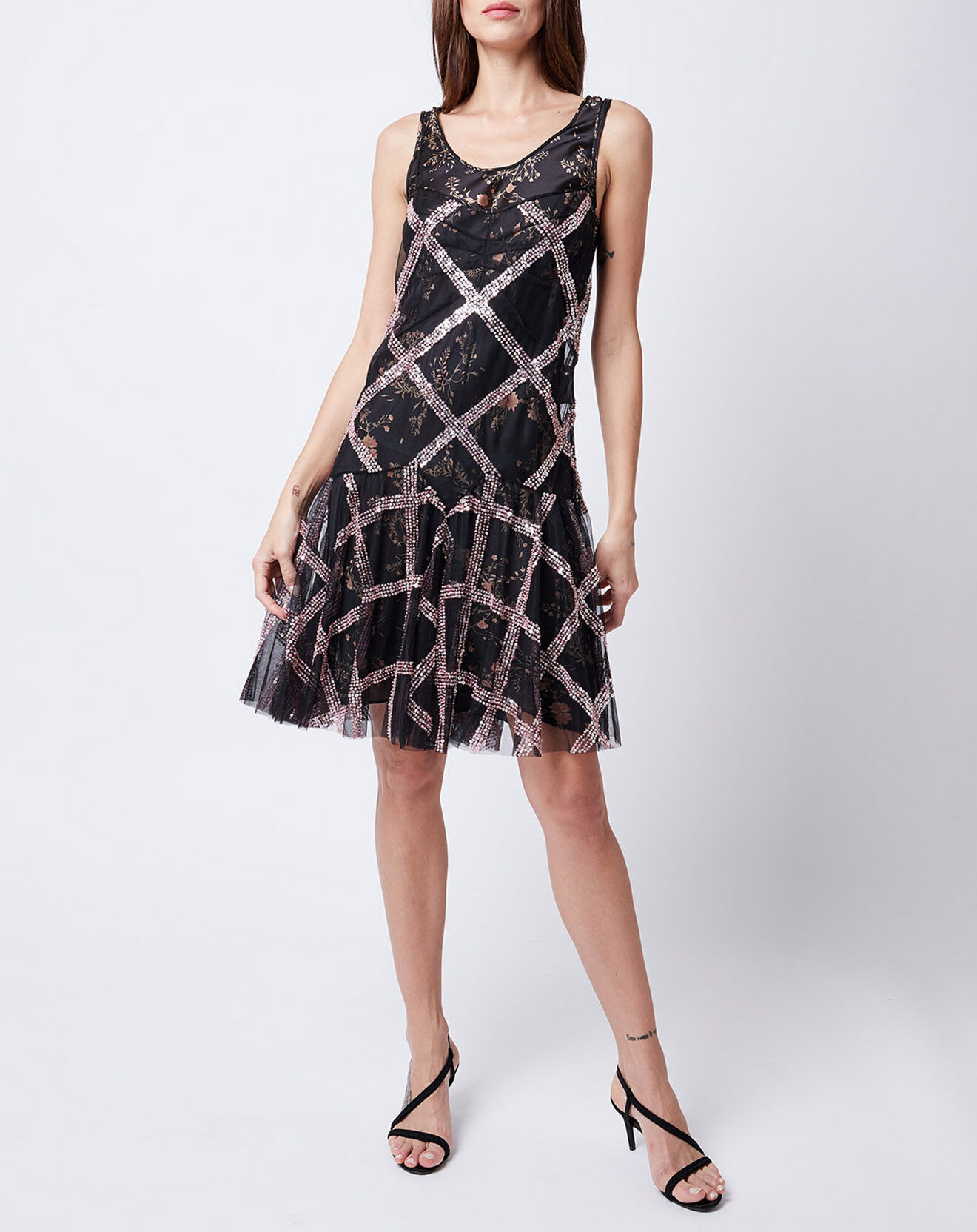 John Galliano Robe patineuse en tulle noire