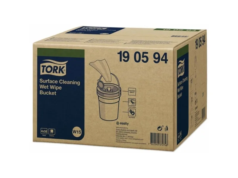 Overfladerengøring Tork Wet Wipes til overflader - spand med 58 klude - (4 stk.)