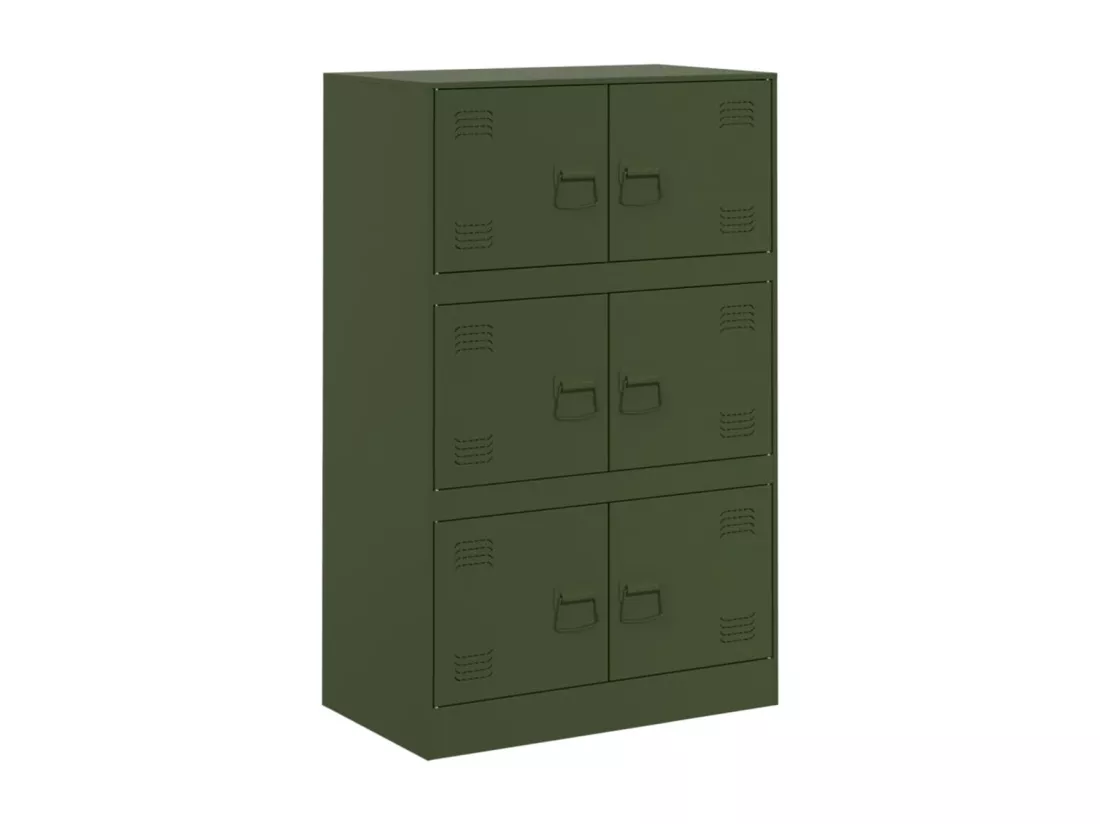Buffet vert olive 67x39x107 cm acier