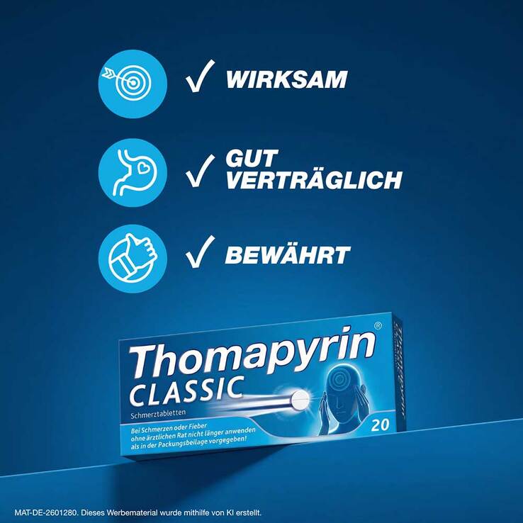 Thomapyrin CLASSIC Schmerztabletten, 20 St