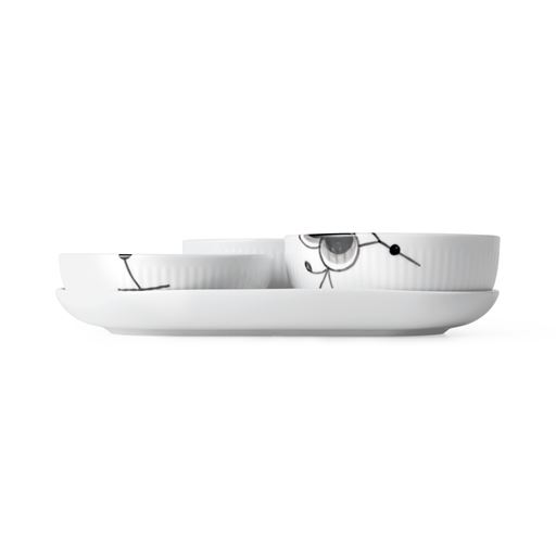 Royal Copenhagen Sort Mega Riflet Serveringssæt, One Size