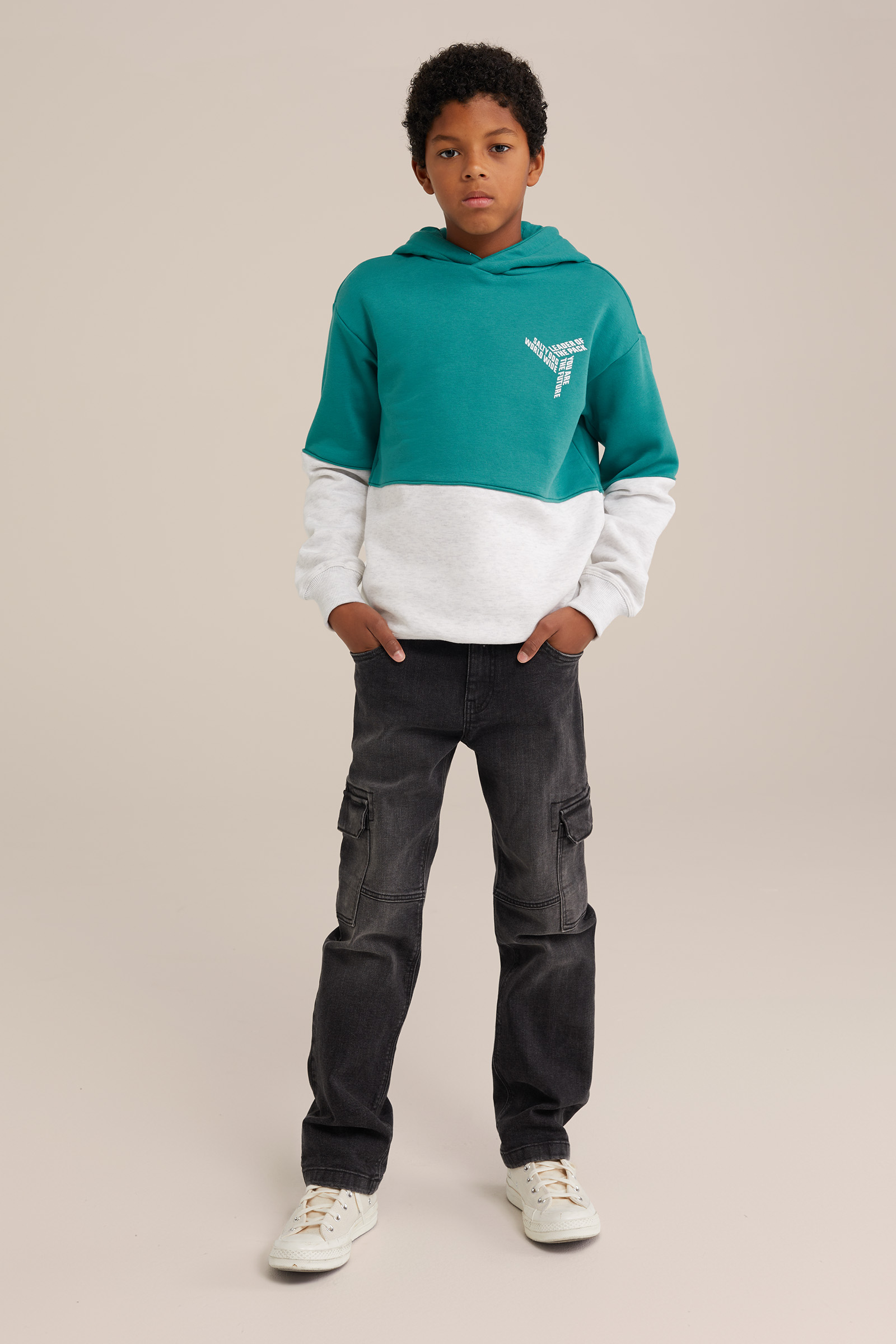 Jongens hoodie met clourblock Salty Dog Groen