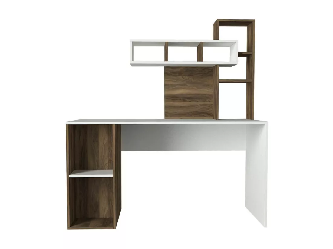 Bureau CORAL blanc noyer
