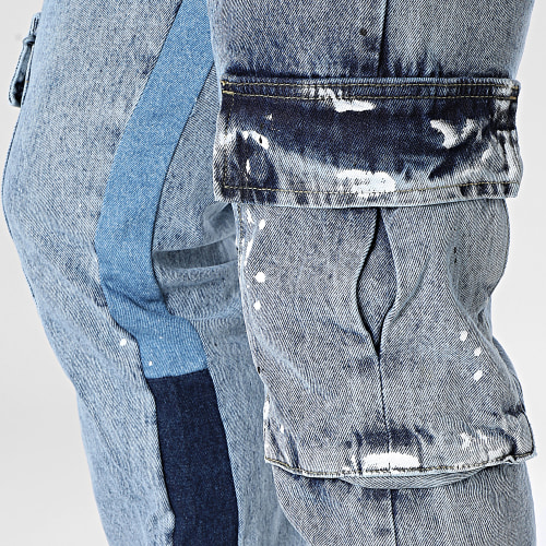Pantalon Cargo Jean Flare Bleu Denim