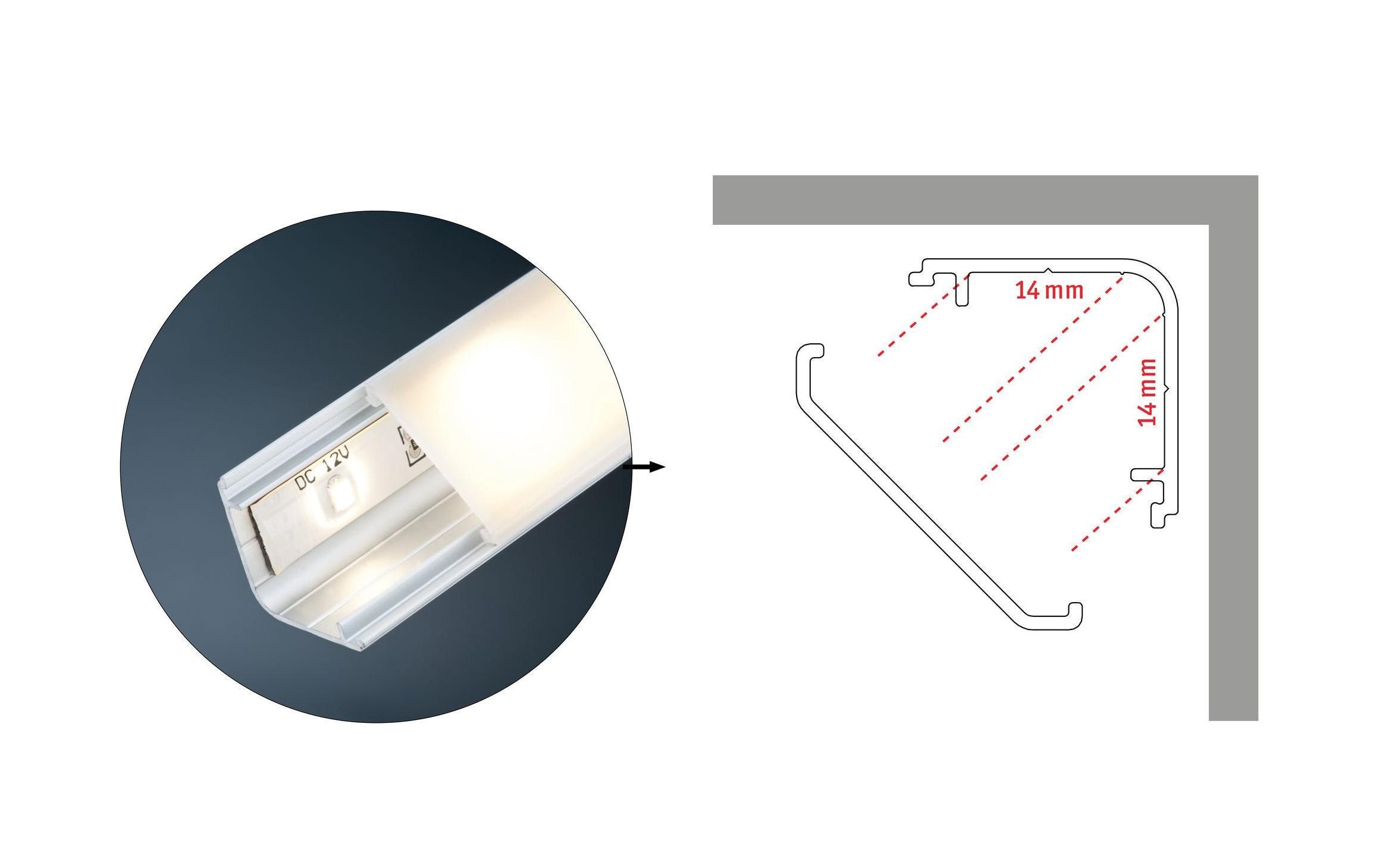 Delta Profil Schiene 1 MeterDelta Profil-Schiene mit Diffusor 1 Meter