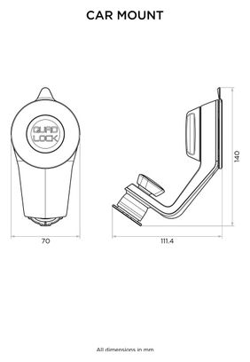 Support Ventouse Quad Lock Car Mount V5