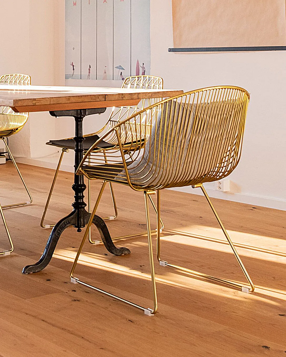 Set van 2 eetkamerstoelen AURORA Metaal Goud