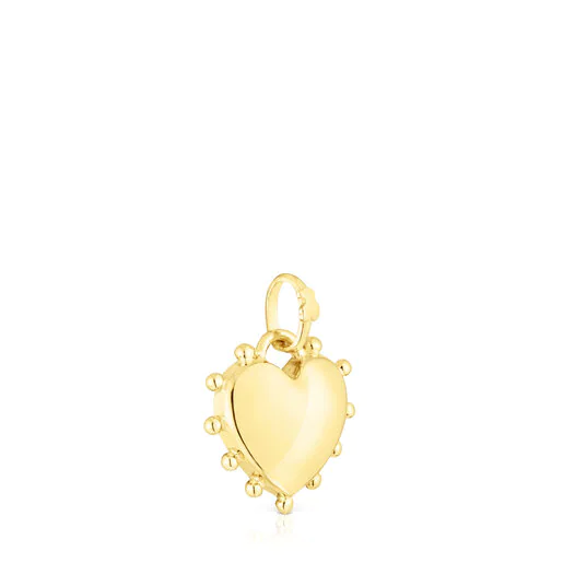 Pingente de coração para o Dia dos Namorados com banho de ouro 18k sobre prata.