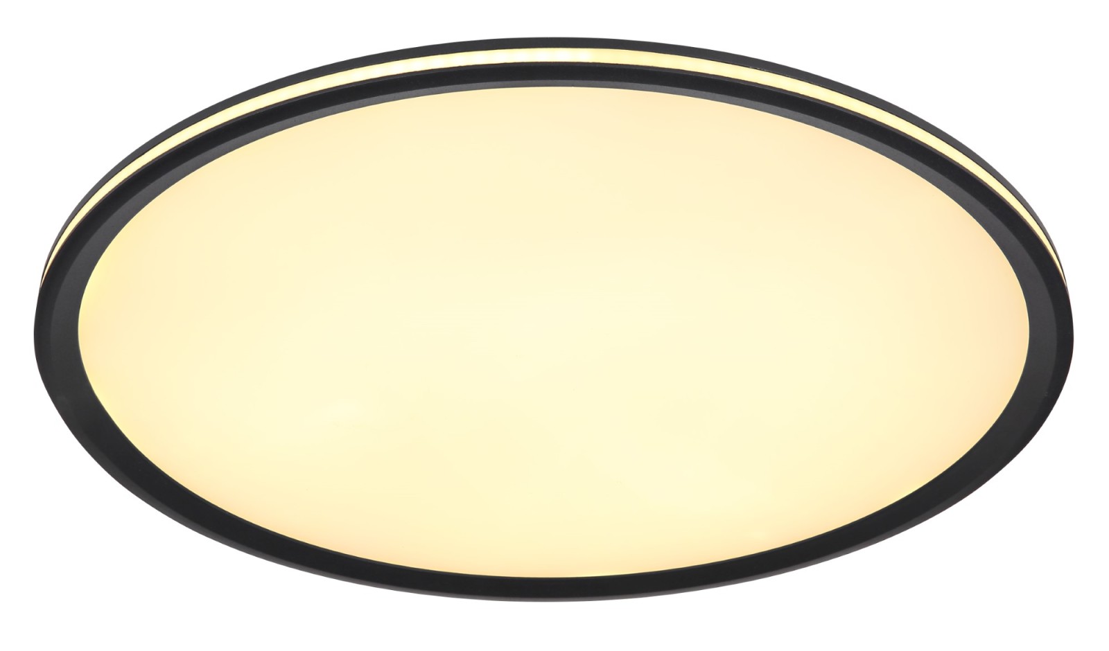 LED-Deckenleuchte - schwarz matt - opal - Ø 50 cm