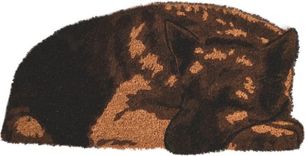 Esschert Design kokosmat slapende waakhond naturel 74,5 x 37,2 cm