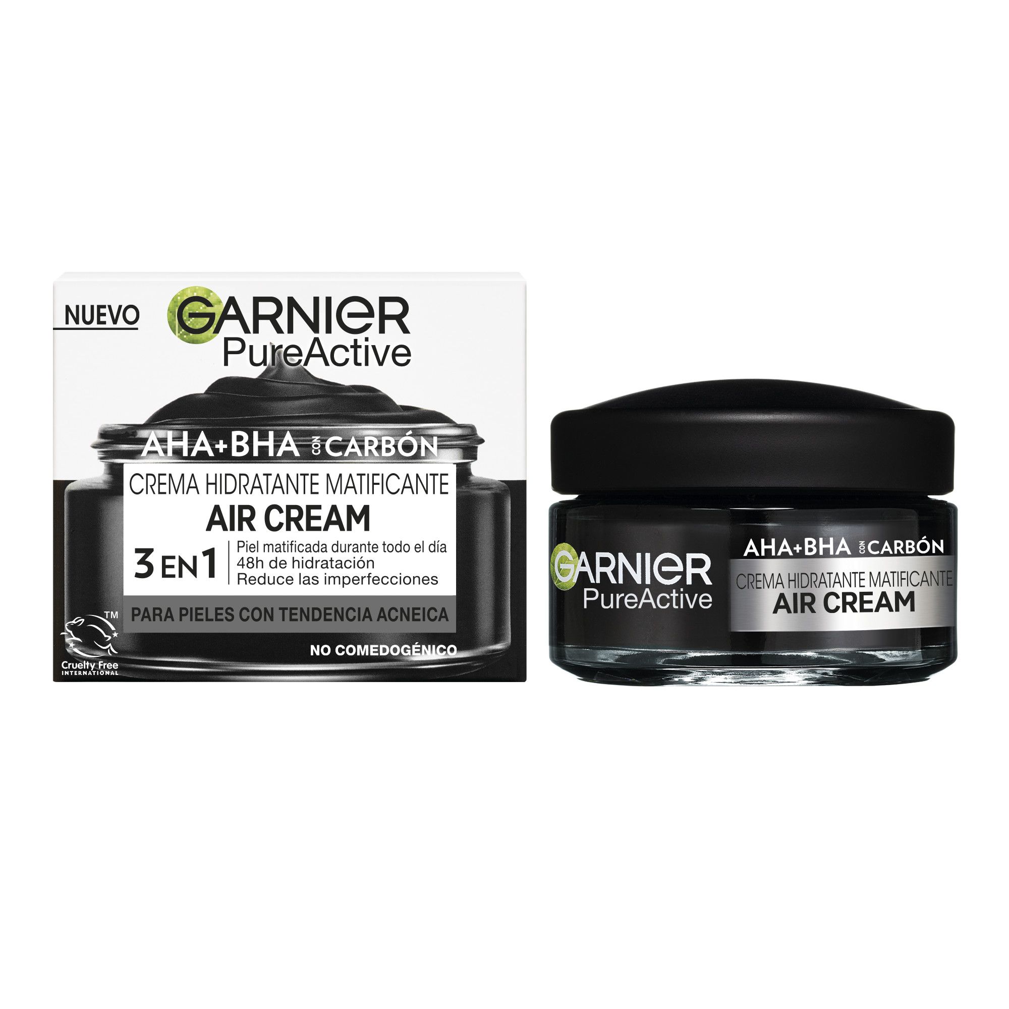 Pure Active Crema Hidratante Matificante con AHA   BHA con Carbón Cremas hidratantes faciales