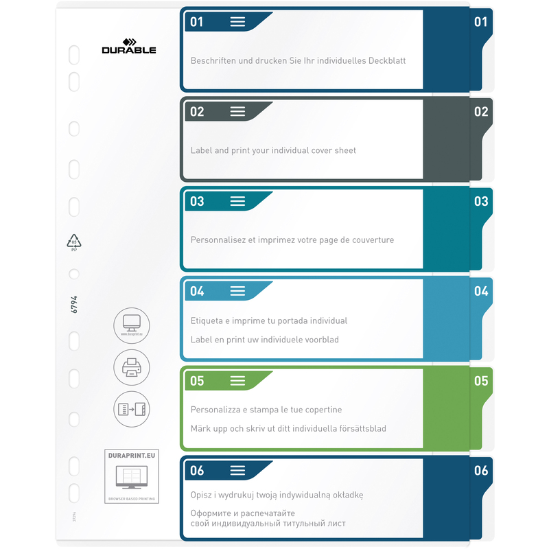 Durable Register, A4+, 1-6