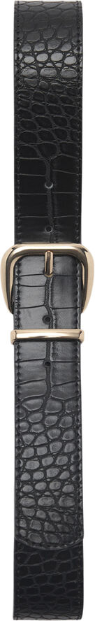 MANGO Crocodile-effect belt Black