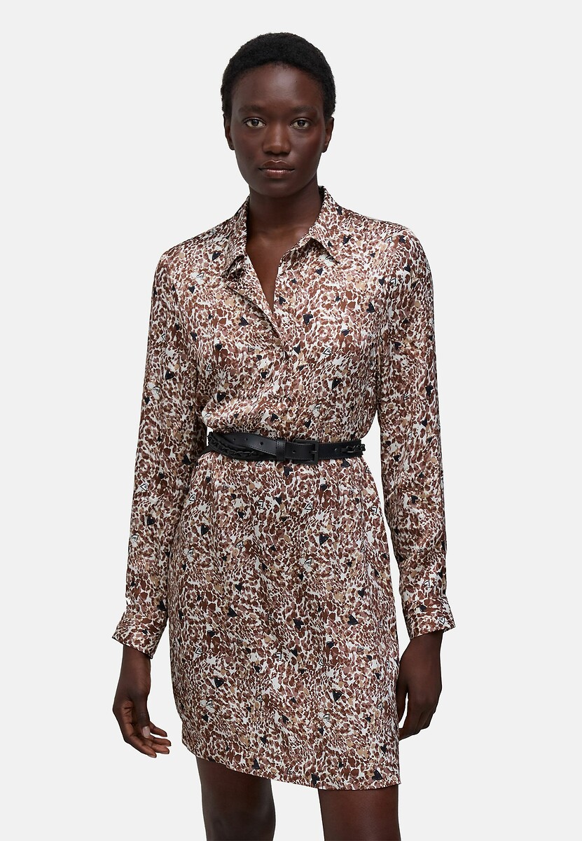 IKKS<br>Vestido camisa curto, gola de camisa