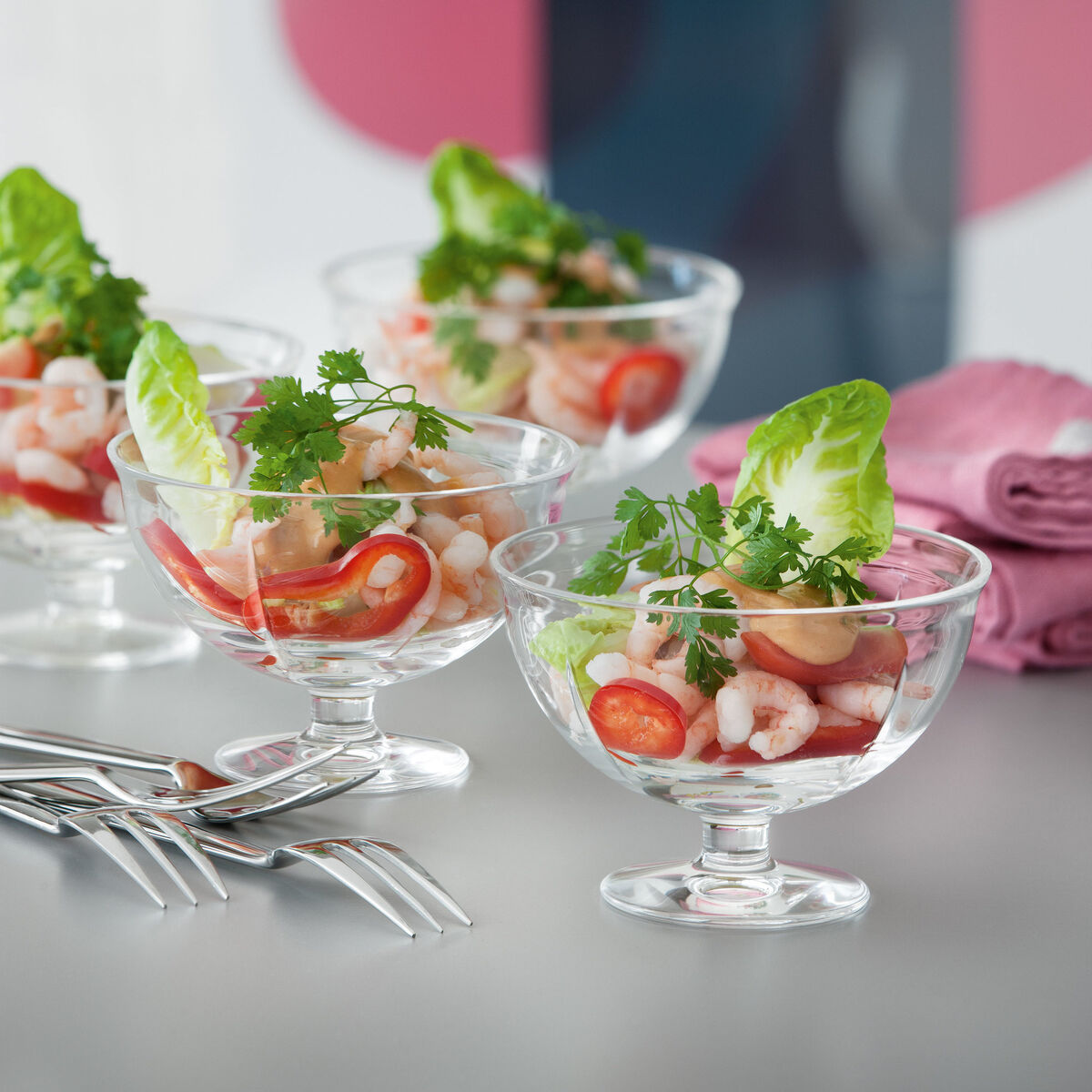 Grand Cru Glasskål på Fot 4 stk