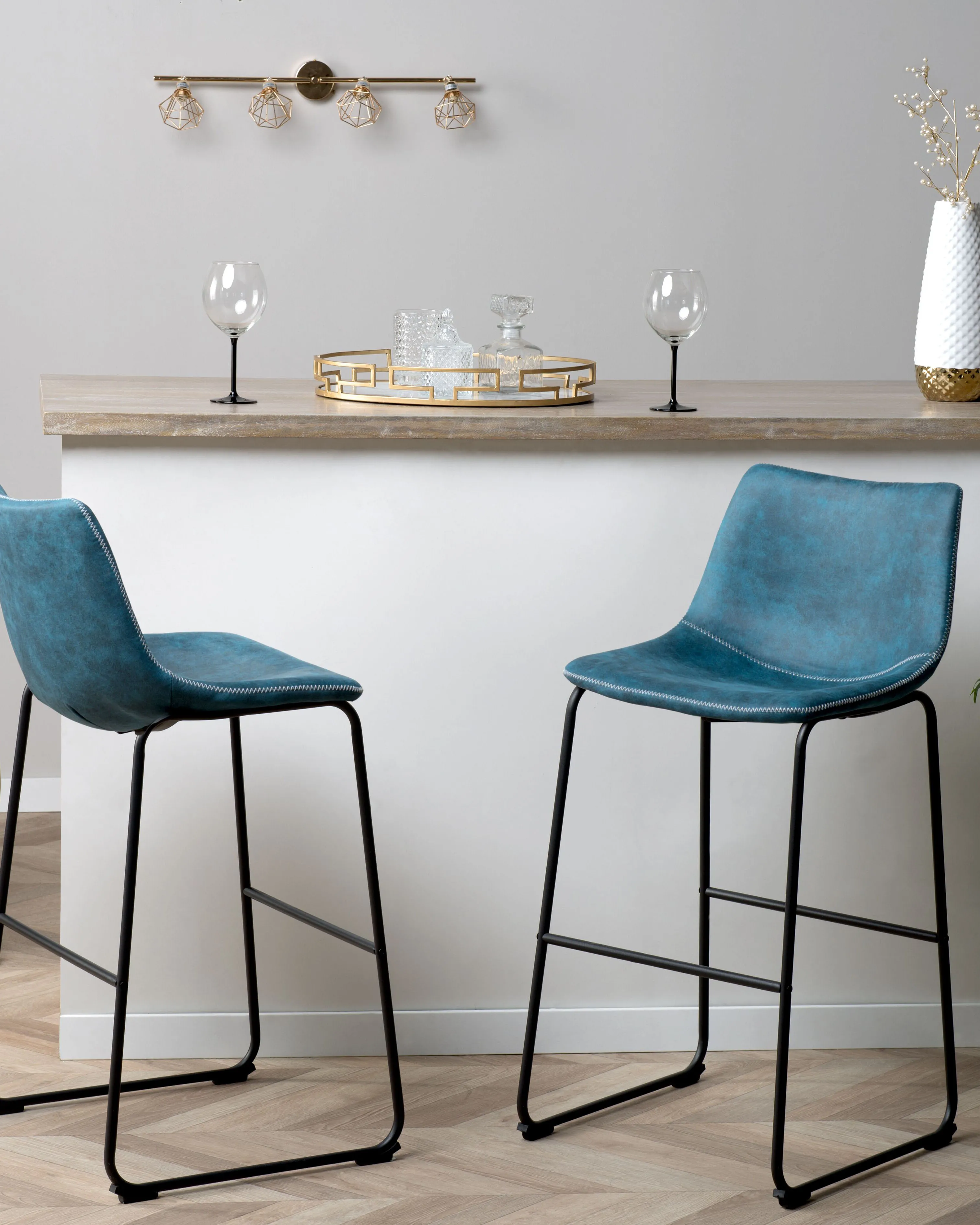 Set van 2 barstoelen FRANKS Zeeblauw