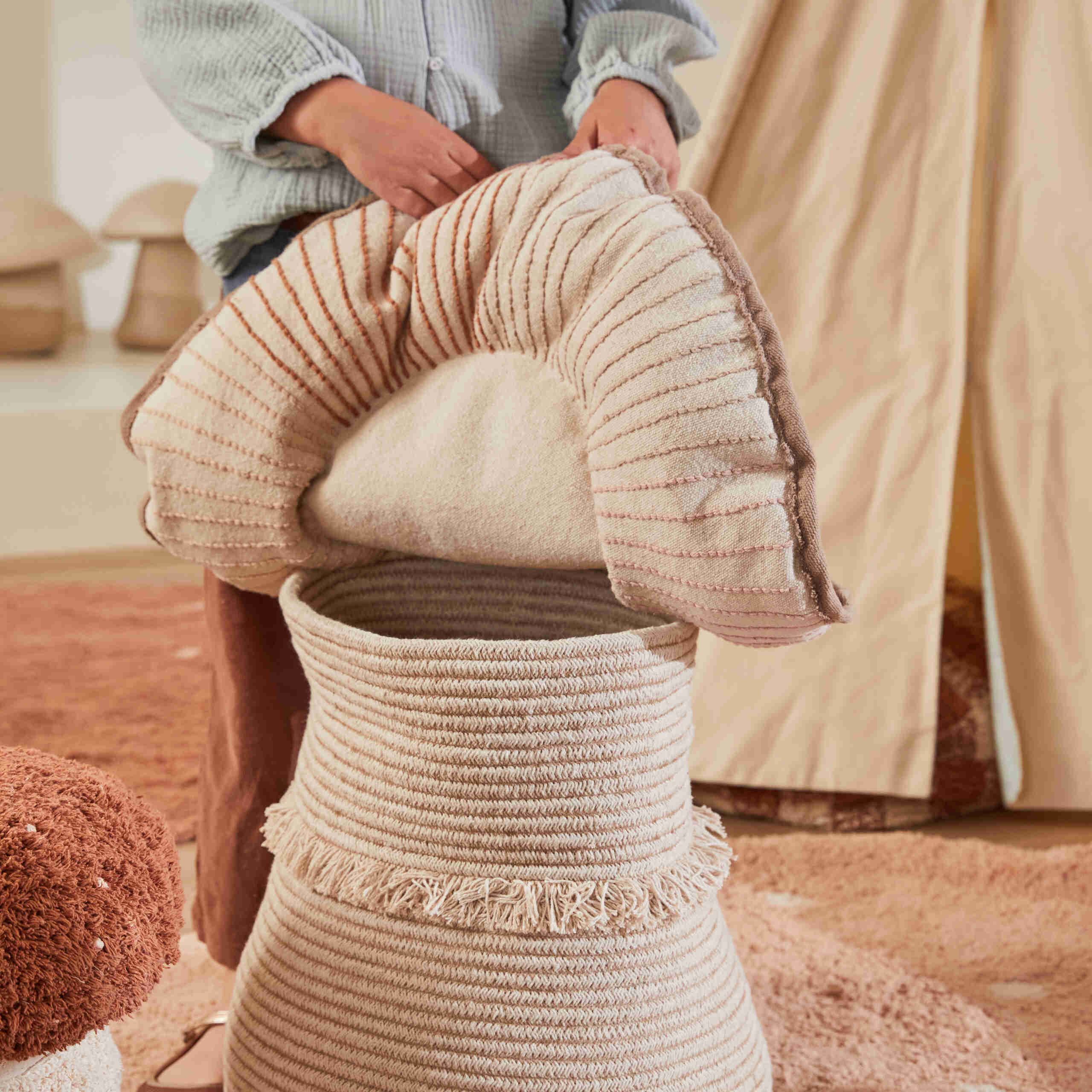 CHAMPIGNON GÉANT - Panier en coton | Gris