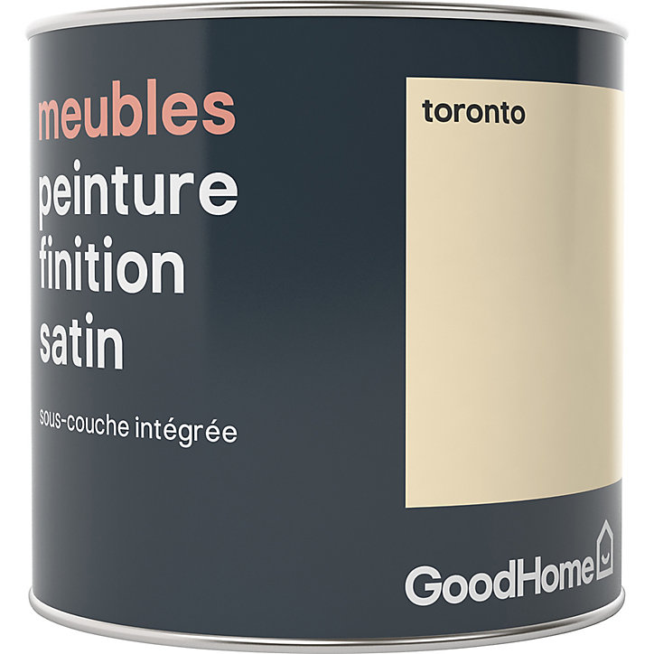 Peinture de rénovation meubles GoodHome blanc Toronto satin 0,5L