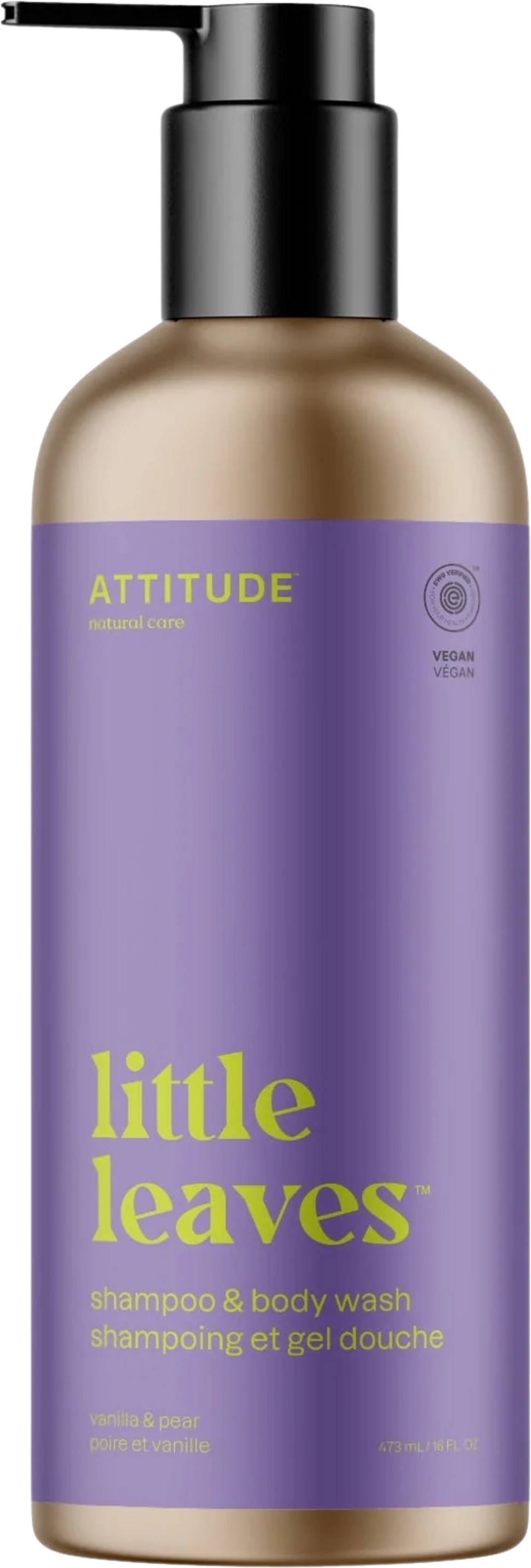 ATTITUDE  little leaves 2in1 Shampoo & Body Wash Vanilla & Pear, 473 ml