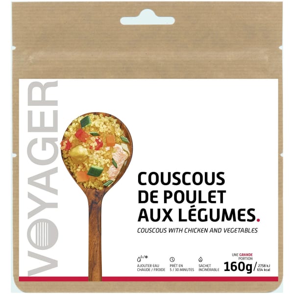 Repas lyophilisé VOYAGER COUSCOUS DE POULET AUX LÉGUMES 160G