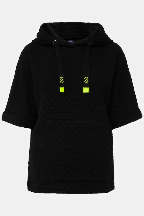Sweat-Pullunder, Waffel-Jacquard, Kapuze, Kängurutasche, OEKO-TEX