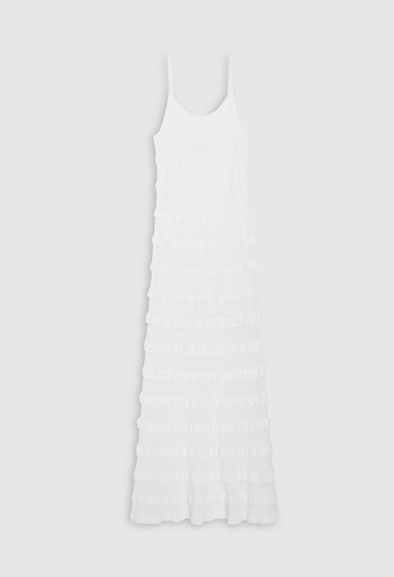 Robe longue volants ecrue