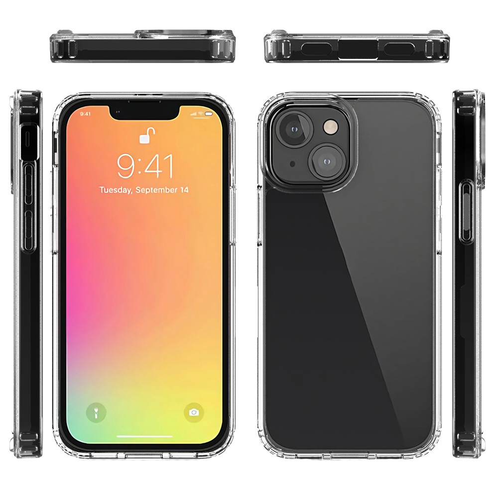iPhone 13 Mini Hybrid Hülle TPU Bumper   Acryl Rückseite - Transparent