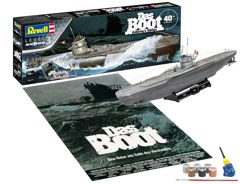 Revell Bausatz U-Boot U96, Das Boot Collector's Edition 1:1 Das Boot Collector's Edition - 40th Anniversary, Geschenk Set inklusive Klebstoff und Farben