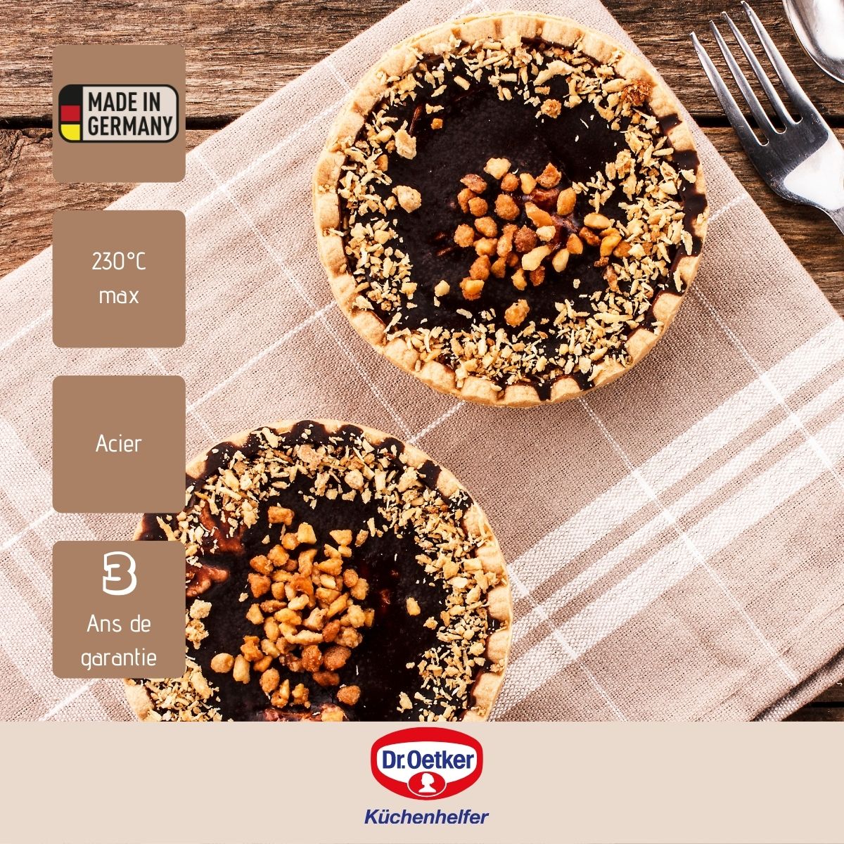 Lot de 6 moules à tartelettes 10 cm Dr. Oetker