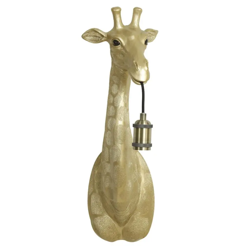 Wandlamp Giraffe - Goud - 20,5x19x61cm