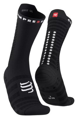 Chaussettes Compressport Pro Racing Sock Bike Noir / Blanc