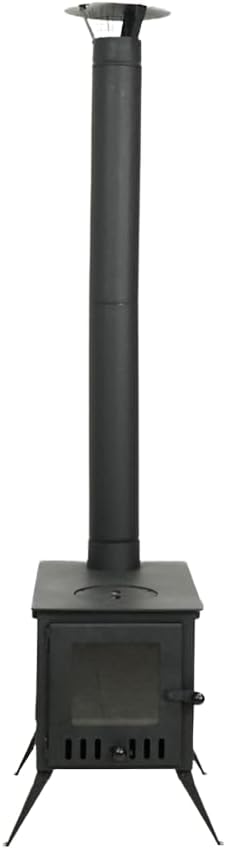 Outbacker Firebox Vista XL Eco Burn | 4,0 kW 19 kg | einwandiges Rauchabzug-Set (Funkenfänger, 1,1 m Einzelset)