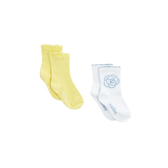 Miss Mimosa Lot 2 Paires de chaussettes   Jaune/Blanc        de               Marèse