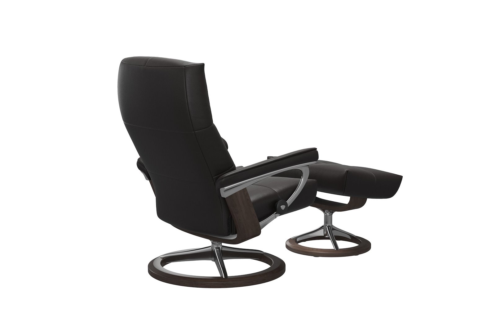 David lenestol med krakk Hud Noblesse Dark Brown -  Signature Chrome  - Wengebeiset