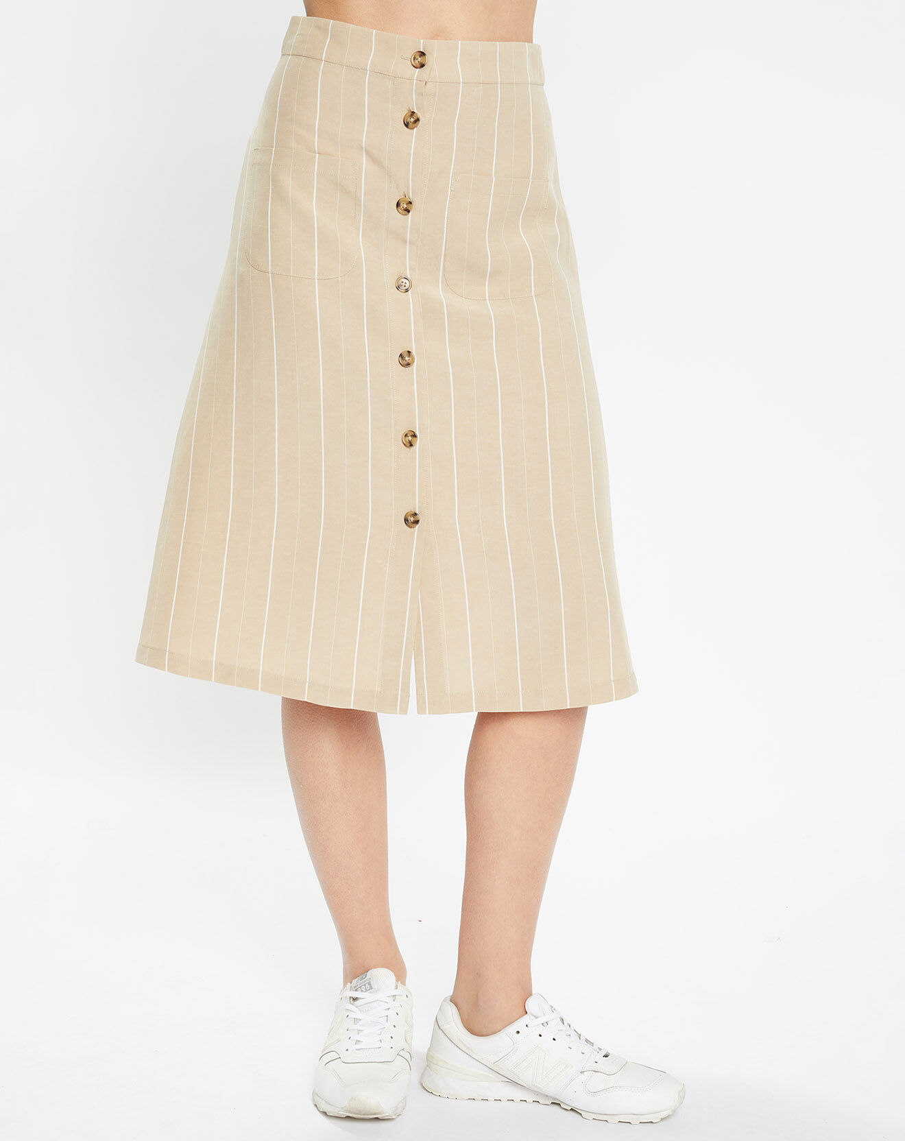 Jodhpur Jupe en Lin mélangé Bono rayé beige