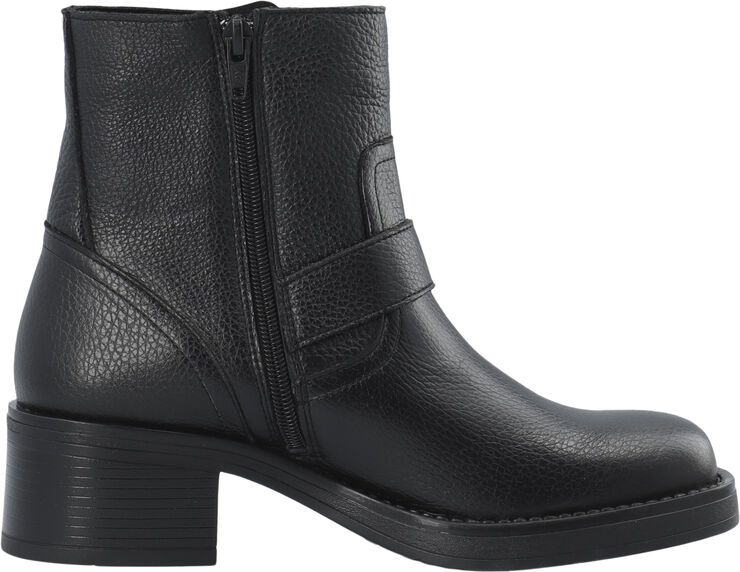 Cashott CASRIKKE Biker Boot W. Inside Zip Leather Black