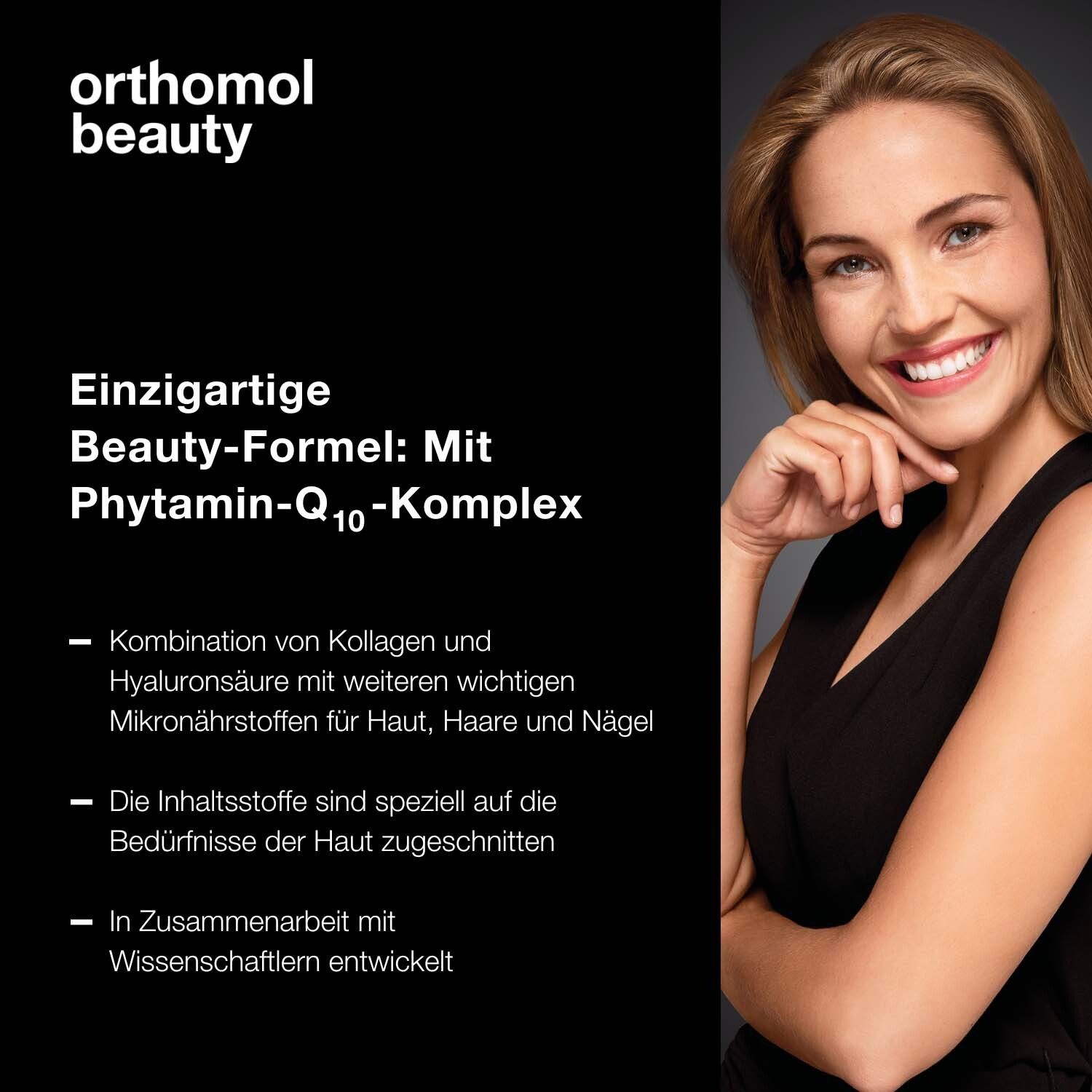 Orthomol Beauty für Frauen - für Haut, Haare und Nägel, mit Hyaluronsäure, Kollagen und Coenzym Q10 - Beauty-Box mit Trinkampullen