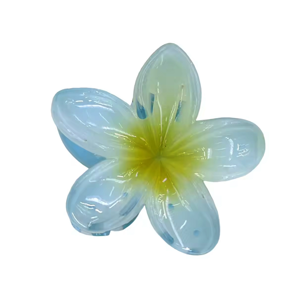 (8cm) Haarspange Klammer Krallen Clip Haar Accessoire Blume - Blau